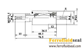 shaft ferrofluid feedthrough drawing